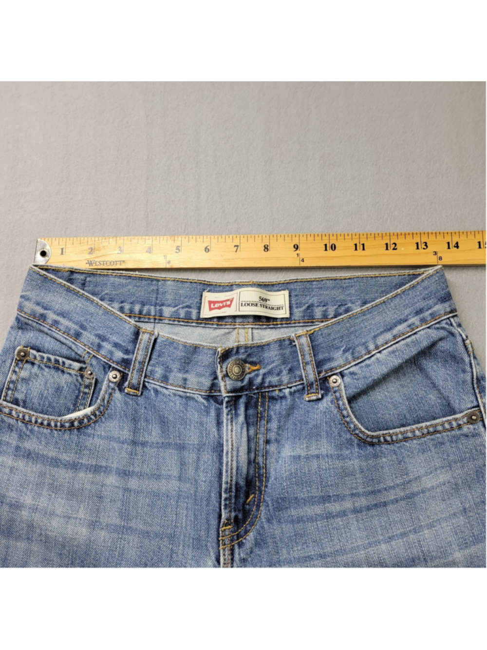 Levi's 569 Jeans Boys Size 14 Reg Blue Denim Light Wash 27X27 Loose Straight - Picture 7 of 11